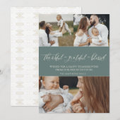 afbeelding van de familie "Thankful Grateful Bless Feestdagenkaart (Voorkant / Achterkant)