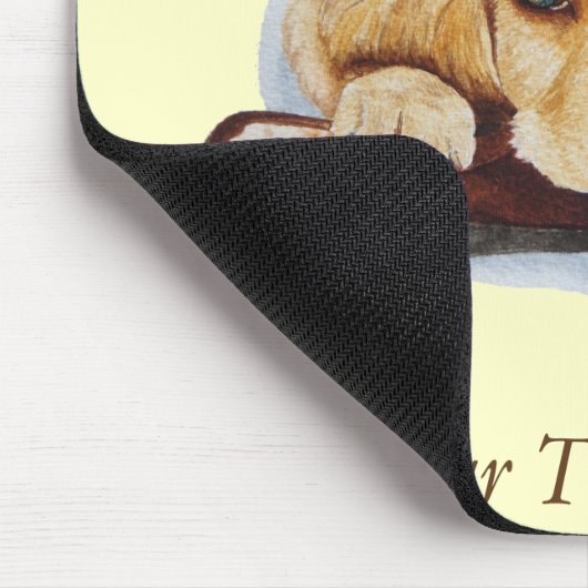 afbeelding van de gouden retiever puppy dog muismat (Hoek)