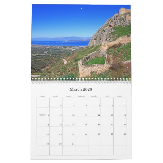 Afbeelding van de Griekse kalender (Mar 2026)