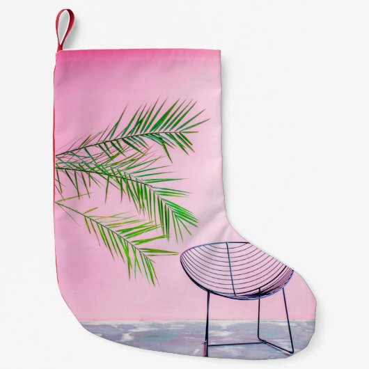 Afbeelding van de groene en zwarte palmboom kleine kerstsok (Voorkant)