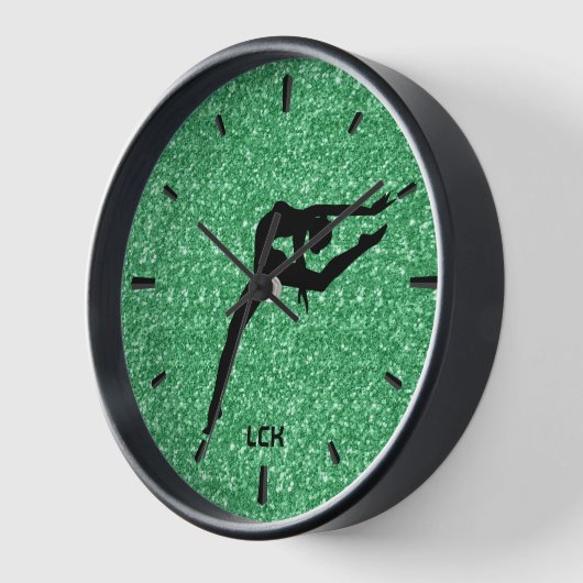 Afbeelding van de groene glitter zwarte silhouette (Hoek)