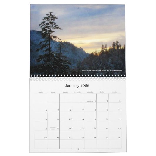 Afbeelding van de Grote Smoky Mountains 2012-kalen Kalender (Jan 2026)