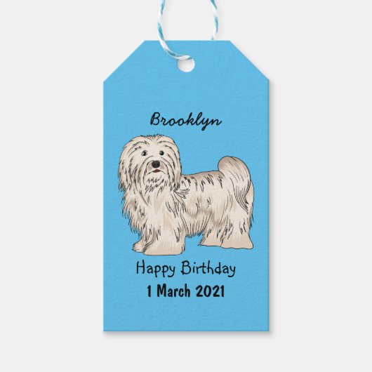 Afbeelding van de Havanese cartoon Cadeaulabel (Voorkant)