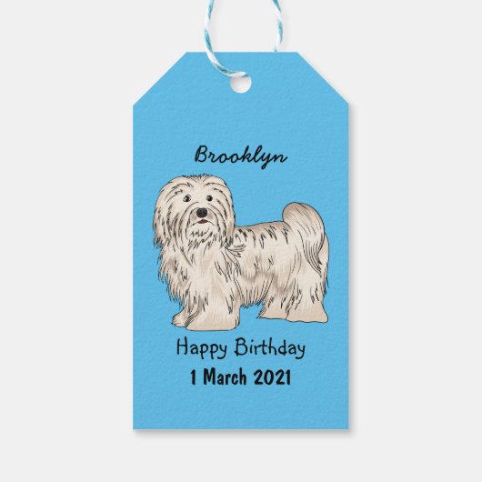 Afbeelding van de Havanese cartoon Cadeaulabel (Achterkant)