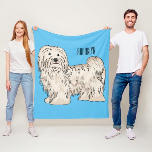 Afbeelding van de Havanese cartoon Fleece Deken (In situ)