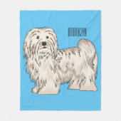 Afbeelding van de Havanese cartoon Fleece Deken (Voorkant)