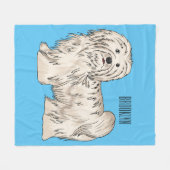 Afbeelding van de Havanese cartoon Fleece Deken (Voorkant (Horizontaal))