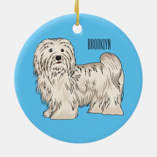 Afbeelding van de Havanese cartoon Keramisch Ornament (Achterkant)