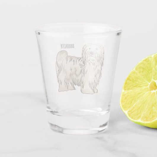 Afbeelding van de Havanese cartoon Shot Glas (Achterkant)