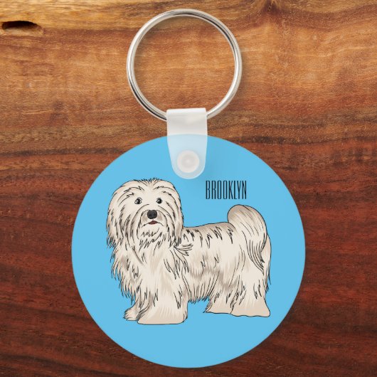 Afbeelding van de Havanese cartoon Sleutelhanger (Voorkant)