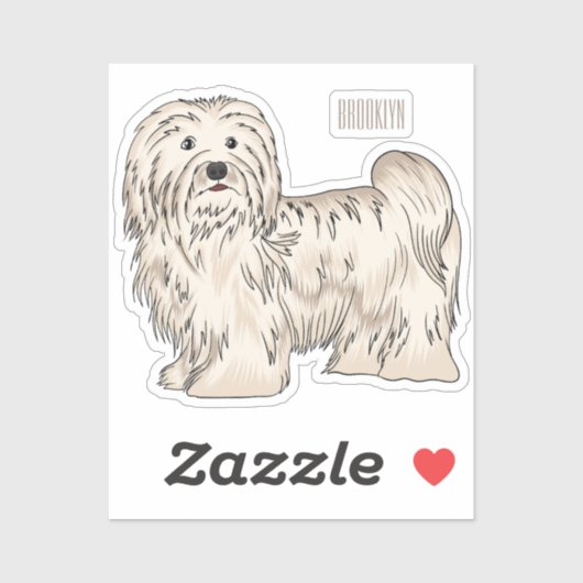 Afbeelding van de Havanese cartoon Sticker (Vel)