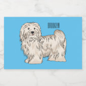 Afbeelding van de Havanese cartoon Voedselcontainer Etiket (Enkel label)