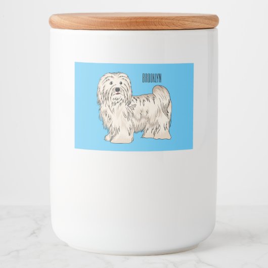 Afbeelding van de Havanese cartoon Voedselcontainer Etiket (Voorkant)