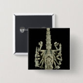 Afbeelding van de Hindu Goddess Kali Vierkante Button 5,1 Cm (Voorkant /achterkant)