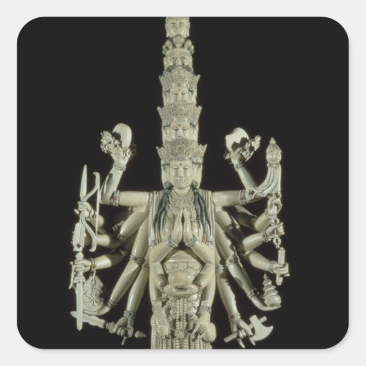 Afbeelding van de Hindu Goddess Kali Vierkante Sticker (Voorkant)