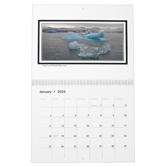 Afbeelding van de IJslandse kalender (Jan 2026)