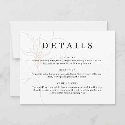 Afbeelding van de kaart met handgetekende bloemen (Voorkant)