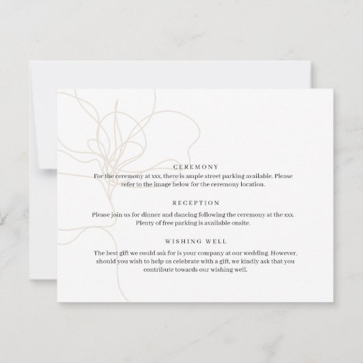 Afbeelding van de kaart met handgetekende bloemen (Achterkant)