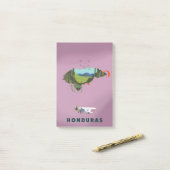 Afbeelding van de kaartreisposter Honduras Post-it® Notes (Op bureau)