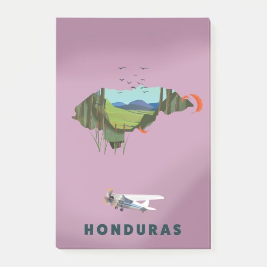 Afbeelding van de kaartreisposter Honduras Post-it® Notes (Voorkant)