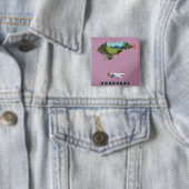Afbeelding van de kaartreisposter Honduras Vierkante Button 5,1 Cm (In situ)