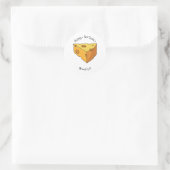 Afbeelding van de kaascartoon ronde sticker (Tas)