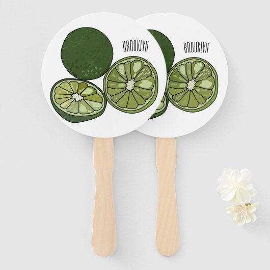 Afbeelding van de Kaffir-limoen Handwaaier (Voorkant en achterkant)