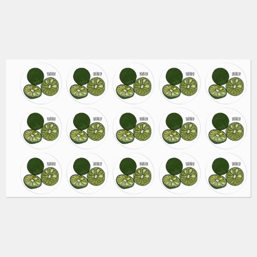 Afbeelding van de Kaffir-limoen Labels (Vel)