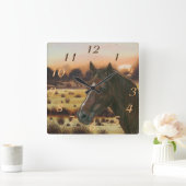 afbeelding van de kastanjebruin, paardenplein vierkante klok (Huis)