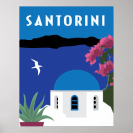 Afbeelding van de klassieke reisstijl van Santorin Poster