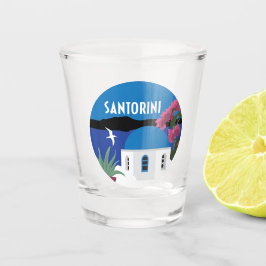 Afbeelding van de klassieke reisstijl van Santorin Shot Glas (Voorkant)