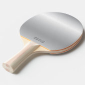 Afbeelding van de metalen zilverachtergrond tafeltennisbatje (Voorkant Gekanteld)
