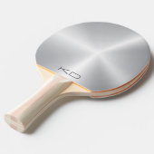 Afbeelding van de metalen zilverachtergrond tafeltennisbatje (Voorkant Gekanteld)
