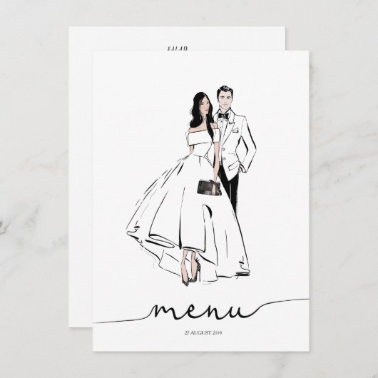 Afbeelding van de Mode Groom en Bride Menu (Voorkant / Achterkant)