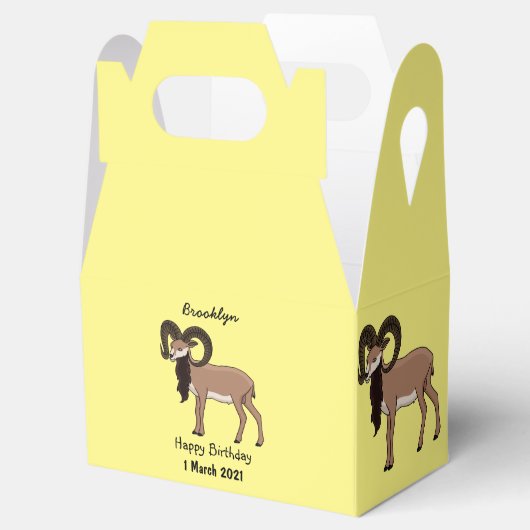 Afbeelding van de Mouflon-geit Bedankdoosjes (Geopend)