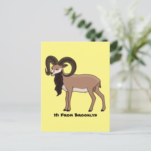 Afbeelding van de Mouflon-geit Briefkaart (Staand voorkant)
