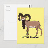 Afbeelding van de Mouflon-geit Briefkaart (Voorkant / Achterkant)