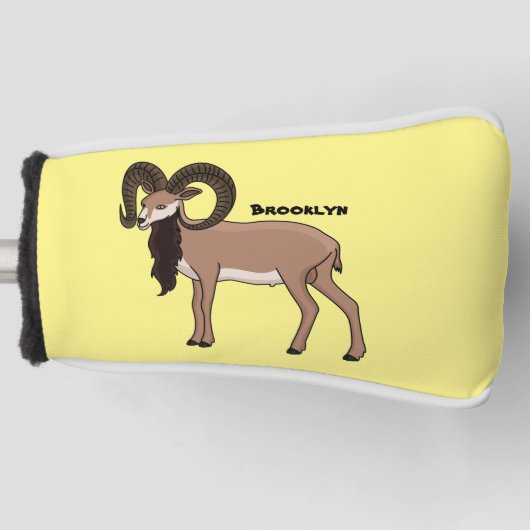Afbeelding van de Mouflon-geit Golfheadcover (Voorkant)