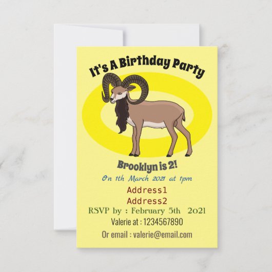 Afbeelding van de Mouflon-geit Kaart (Voorkant)