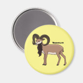 Afbeelding van de Mouflon-geit Magneet (Voorkant / Achterkant)