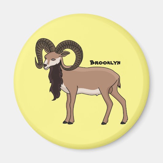 Afbeelding van de Mouflon-geit Magneet (Voorkant)