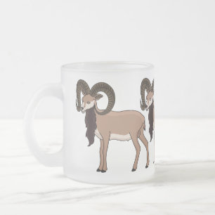 Afbeelding van de Mouflon-geit Matglas Koffiemok