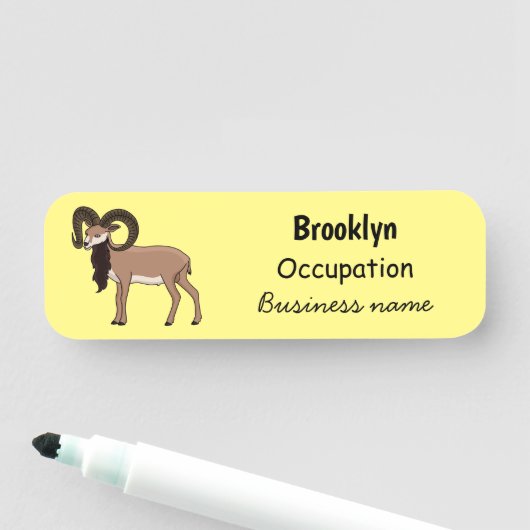 Afbeelding van de Mouflon-geit Naamplaatje (In situ)