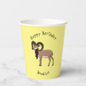 Afbeelding van de Mouflon-geit Papieren Bekers (Achterkant)