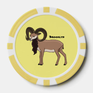 Afbeelding van de Mouflon-geit Poker Chips