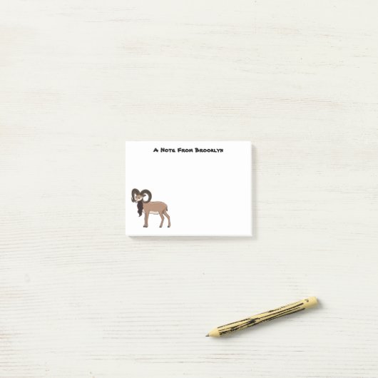 Afbeelding van de Mouflon-geit Post-it® Notes (Op bureau)