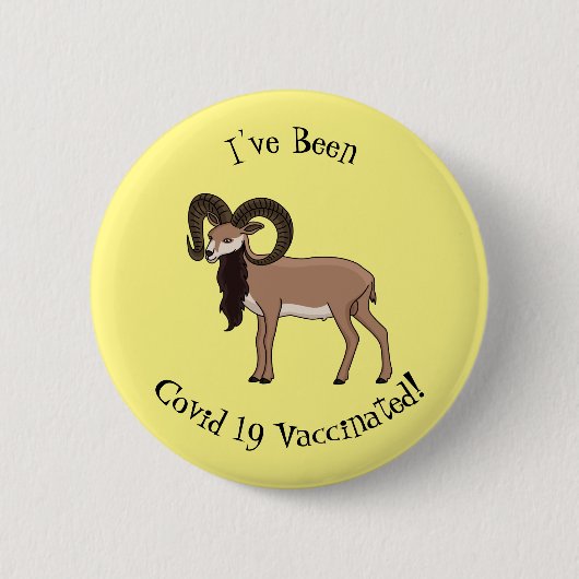 Afbeelding van de Mouflon-geit Ronde Button 5,7 Cm (Voorkant)