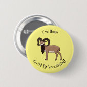Afbeelding van de Mouflon-geit Ronde Button 5,7 Cm (Voorkant /achterkant)