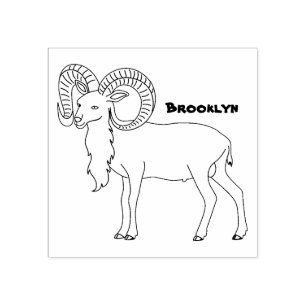 Afbeelding van de Mouflon-geit Rubberstempel