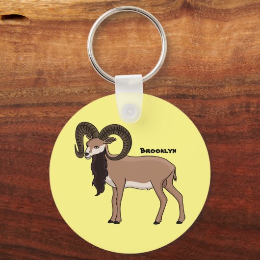 Afbeelding van de Mouflon-geit Sleutelhanger (Voorkant)